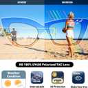 WOWSUN Large Polarized Cat Eye Sunglasses for Women