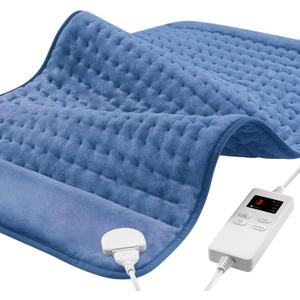 NBKLS Heating Pads for Back Neck Shoulder Pain, Electric Heating Pad Auto Shut Off, Fast Heat, Large Heating Pad Christmas Gift for Women Men, Birthday Gifts for Mom Dad (Blue) (12" x 24")
