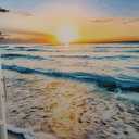 Wave Canvas Wall Art Sunset Ocean Nature Pictures Ready to Hang for Living Room Bedroom Home Decorations Modern Large Size Stretched Seascape Giclee Artwork Ready to Hang 30x40 Inch