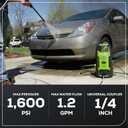 Greenworks Compact Electric Pressure Washer, 1.2 GPM (CSA Certified, Lightweight, 20 FT Tangle-Free Hose, 35 FT Power Cord) Great For Cars, Fences, Patios, Driveways, Decks and Patios