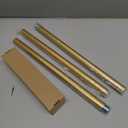 Gold Curtain Rods for Windows 28 to 48 Inches Adjustable Decorative 1 Inch Diameter Single Window Curtain Rod Set with Classic Finials, Gold Finishing