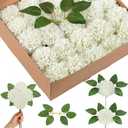 Giegxin 50 Pcs Ivory Artificial Flowers with Stem for DIY Wedding Bouquets Centerpieces Arrangements, Dahlia Flowers for Bridal Shower Party Home Decorations, 3.15 Inches