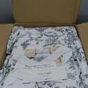 Garden Toile 3-Piece Reversible Quilt Set - Lightweight Coverlet Set, Floral Vintage Quilted Bedding Set with 2 Shams, All Seasons, King Size, Blue