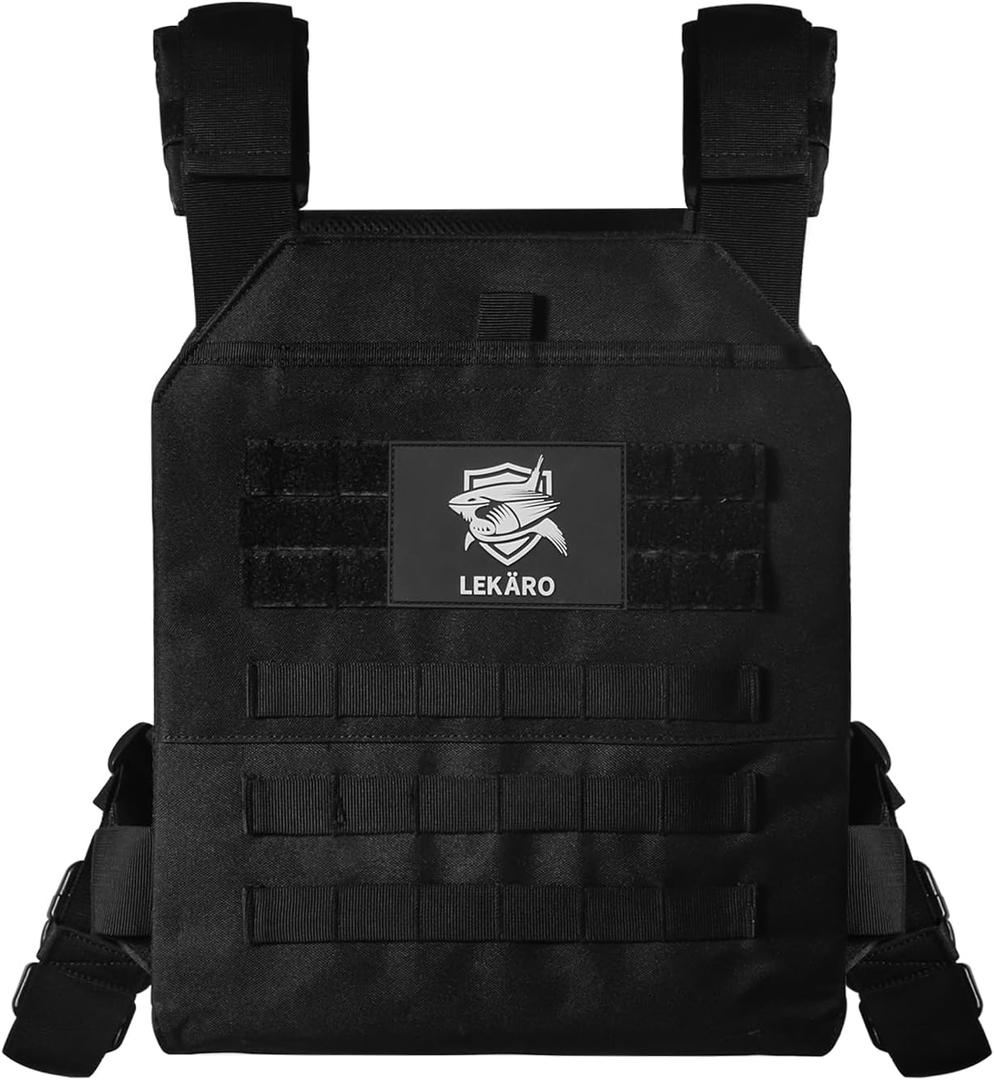 Adjustable Weighted Vest, Tactical Weight Vests for Men and Women, Body Weight Vest for Strength and Endurance Training, Fitness, Running, WODs (Black)