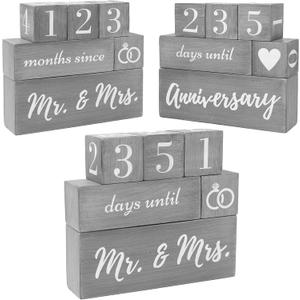Engagement Gifts for Couples Newly Engaged Couple - Engagement Gift for Women Fiance, Unique Wedding Gift Ideas Party, Future Mrs - Wedding Countdown Calendar Blocks Planning Gifts