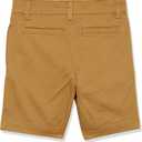 Amazon Essentials Boys and Toddlers' Uniform Woven Flat-Front Shorts (Wrinkle Resistant), Pack of 3 (5, Dark Khaki Brown)