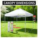 Anytee-10x10 Pop Up Canopy Tent, Easy Up Waterproof Outdoor Canopy with Wheeled Bag, Sun Shade for Patio, Backyard, Parties, Camping-White Ventilated