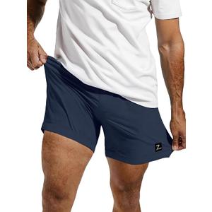 Comdecevis Men's Athletic Shorts 7 Inch Lightweight Quick Dry Stretch Casual Gym Running Shorts (Blue, Small)