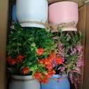 Cindeer 8 Pcs Small Artificial Potted Flowers Fake Potted Plants Plastic Faux Flowers for Home Decor Indoor Artificial Plants in Pots for Wedding Home Desk Tabletop Outdoor Office Kitchen