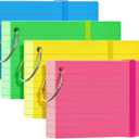 Colored Index Cards 3x5, YIZUUN Flash Cards with Ring, 200 PCS, Ruled Note Cards, Flash Cards for Studying, 3x5 Note Cards for Office, Home, School