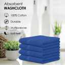 Avalon Towels Cotton Washcloths (Pack of 36) Size 12x12 Inches, 100% Ring Spun Cotton, Soft & Absorbent Face Towels, Gym Towels, Hotel and Spa Quality, Reusable Fingertip Towels (Blue)