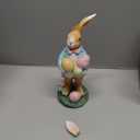 Hodao Easter Bunny Decoration Spring Rabbit Decor Gifts Handcrafted Resin Figurines Colorful and Charming Spring Decor for Home, and Holiday Celebrations (Set of 2) (Brown)