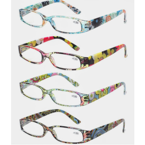 Kerecsen Women's Reading Glasses 4 Pairs Ladies Fashion Spring Hinge Readers