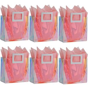Holographic Gift Bag, 6 pieces, 8x9 inch