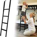 Bunk Bed Ladder, 52"-64" Height Adjustable RV Bunk Ladder with 4 Wider Anti-Slip Steps, Heavy Duty Bunk Bed Stairs Only for Dorm, Loft Bed, Camper, Trailer, Bunkhouse, Ladder for Bunk Bed Load 350 LBS