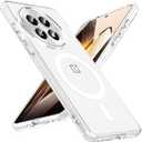 Hensinple Magnetic for OnePlus 13 Case [Compatible with MagSafe] Translucent Shockproof Slim Fit Military Grade Drop Proof Protection Anti-Fingerprint Cover Phone Case for OnePlus 13 5G 2025(Black)