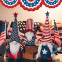 unanscre 4th of July Patriotic Gnomes Decorations - 3PCS Handmade Gnomes American Stars&Stripes Plush Elf Scandinavian Tomte Veterans Memorial Day Gift - Fourth of July Independence Day Table Ornament