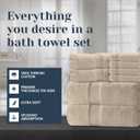 White Classic Luxury Bath Towel Set of 8 Pieces - 100% Turkish Cotton Highly Absorbent Towels for Bathroom, 2 Luxury Bath Towels 700GSM, 2 Hand Towels, 4 Washcloths, Taupe