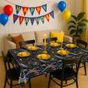 8Pcs Galaxy Movie Themed Birthday Decorations Tablecloths, 54" x 108" Space Battleship Wars Table Cloth Disposable Rectangle Plastic Table Cover Star Universe Starship for Boys Birthday Party Supplies
