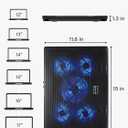 Kootek Laptop Cooling Pad, Laptop Cooler with 5 Quiet Fans for 12"-17" Computer PC Notebook Gaming Laptop Fan, Height Adjustable Laptop Cooling Stand Laptop Accessories, Blue