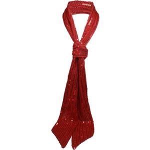HI-party Small scarf with fashionable sequins for decoration (Red)