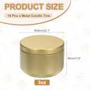 MECCANIXITY 3oz Candle Tins, 16pcs Metal Candle Tins Jars with Lids Round Empty Tin Can Containers Bulk for Storage Tea and Making DIY Arts Crafts Christmas Gifts, Gold Tone