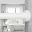 Tension Shower Curtain Rods White Long Curtain Rod 17 to 110 inch Adjustable Spring Tension Curtain Rod No Drilling Tension Rods Stainless Steel Easy to Use for Bathroom Windows Outdoor No Slip