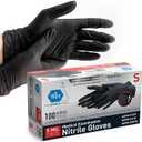 MED PRIDE Black Nitrile Gloves XL | Box of 100 Gloves | 5 Mil | Powder-Free, Latex-Free, Exam Grade | Tattoo, Mechanic, Food Prep, Cleaning, Healthcare, Chemotherapy Tested