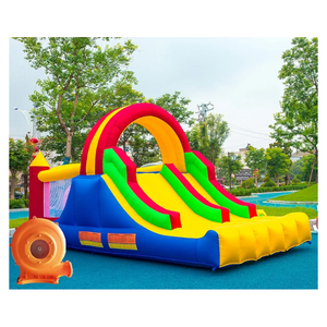 HuaKastro 16x7.2FT Inflatable Bounce House with 2 Racing Slides & Large Climbing Wall, 3 in 1 Kids Inflatable Trampoline Rainbow Jumping Castle Kids Backyard Playgrounds - with Air Blower