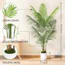 UPBUD Artificial Palm Tree, 5FT Tall Fake Tropical Areca Plants with 12 Lifelike Leaves & White Planter, Realistic Faux Palm Potted Trees for Outdoor Indoor Home Living Room Office Porch Decor