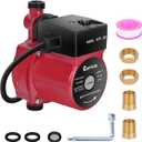 Hot Water Recirculating Pump, 120W 110V Water Circulator Pump, Automatic Circulation Pump NPT 3/4" w/NPT 1/2" Brass Adapter for Domestic Hot Water Recirculating System