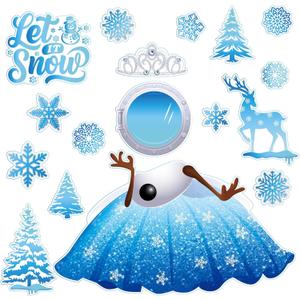 2 x PHOGARY Magnetic Winter Cruise Door Decorations, 17pcs Funny Let It Snow Refrigerator Magnets for Winter Wonderland Party Carnival Cabin Metal Door Fridge Decor