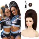 SEIKEA Cheer Ponytail Hair Piece, 100% Super Protein Fiber Straight Cheerleader Hairpiece Lightweight Silky Smooth Fluffy 18" Ponytail Extension for Cheerleader Competition, Dance Brown