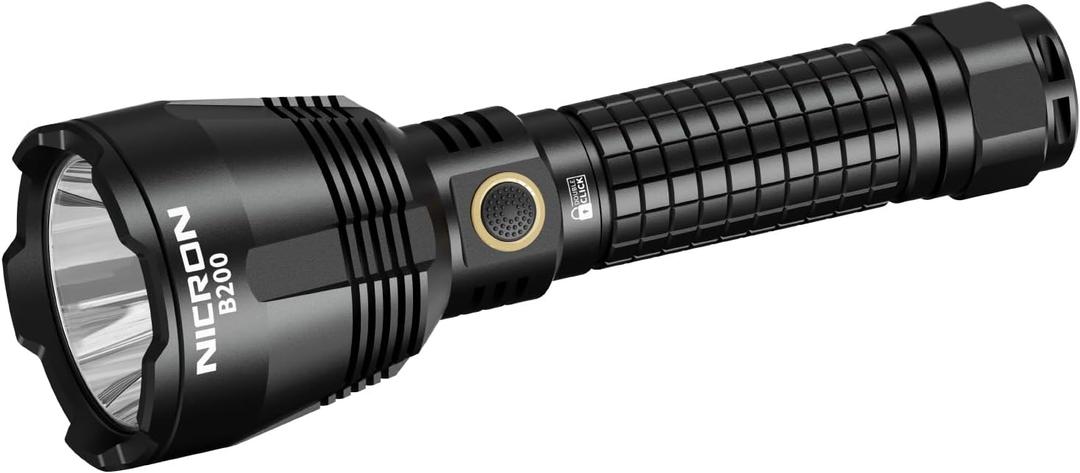 NICRON B200 Rechargeable Flashlights 1600 High Lumens, 3280ft Long Range, Super Bright LED Flashlight Type C Charged, 6 Modes Long Lasting 648 Hours, IPX8 Waterproof for Emergencies, Camping