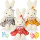3 Pack Easter Plush Bunny Adorable Rabbit Stuffed Animals 16 Inch Doll Bunny Plush Easter Girls Gifts Room Decorations Birthday Gifts(Cute Style)