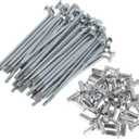48 Set 10G J Bend Bicycle Spokes 10G Bike Wheel Spokes Carbon Steel Galvanized Silver Tone (80mm)