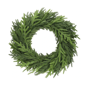 24Inch Norfolk Pine Wreath-Christmas Wreaths for Front Door - Real Touch Realistic Pine Wreath Artificial Faux Greenery Wreaths for Home Xmas Decor
