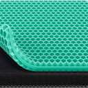 Gel Seat Cushion, Cooling seat Cushion (Super Large & Thick), Breathable Honeycomb Design Absorbs Pressure Points Seat Cushion, Gel Cushion for Office Chair, Home Car seat Cushion for Wheelchair (Green)