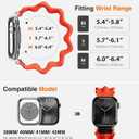 2 x ULTIMAL Scrunchie Band Compatible with Apple Watch Bands 40/41/42mm Orange | Skin-Friendly, Elastic Nylon Scrunchie Watch Strap for iWatch Watch Series 11 10 9 8 7 6 5 4 3 2 1 SE, No Buckle (Orange, XS