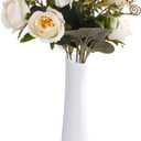 Bud Vase, White Small Ceramic Vase for Modern Home Decor, Flower Vase for Centerpieces Elegant Minimalism Style Fit Table Shelf Fireplace Bedroom Kitchen Living Room Office (Round)