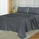 RUVANTI King Size Sheets Set, Brushed Microfiber Sheets 4 Pieces (1 Fitted Sheet, 1 Flat Sheet, 2 Pillowcases), with 15-inch Deep Pockets, Lightweight & Compfy Premium Hotel Bedding, Dark Grey