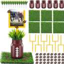 6 Sets 66 Pcs Football Centerpieces for Table Include Goal Post Photo Frame Decorations Football Cutouts Mason Jar Vases Artificial Grass Turf for Touch Down Rugby Day Birthday Party Decor