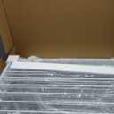 Vantas Folding No-Assembly Metal Pet Gate 80" Wide, 24" Extra Tall Dog Gate with Door Walk Through, Freestanding Accordion Puppy Gate Dog Door for Indoor & Outdoor, with 2PCS Support - Black