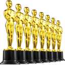 Bedwina Gold Trophy Award Mini Trophies Bulk  (Pack of 12) 6 Inch Tall Plastic Golden Statue Award, Party Themed Decorations, Winners or Appreciation Gifts Game Prizes for Adults & Kids
