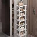 Bamboo Shoe Rack - Vertical Shoe Rack for Small Spaces, Tall Narrow Shoe Rack Organizer for Closet Entryway Corner Garage and Bedroom,Skinny Shoe Shelf Free Stackable DIY - Space Saving Storage 