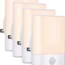 LED Night Light Plug in, Motion Sensor Night Light with Adjustable Brightness 3 Lighting Mode AUTO/ON/Off for Children, Bedroom, Hallway Light, 4-Pack