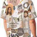 Men's Hawaiian Beach Shirt, Short Sleeve Shirts for Men, Quick-Dry Button Up Shirt for Party (XXXL)
