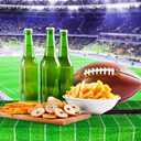 Football Field Tablecloth, 54"x108" Plastic Football Tablecloth Disposable Touchdown Table Cover for Tailgate Football Birthday Party Sport Theme Party Decoration (6 Pieces)