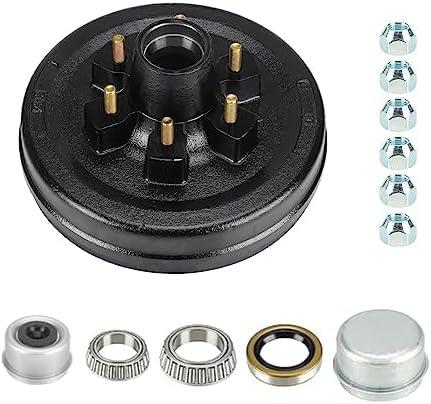 Youxmoto 12 x 2 Trailer Brake Drum Kit for 5200 lb Axles, 6 on 5.5 Trailer Brake Drum Assembly 6-Hole, 5.5" B. C for Dexter Rvs