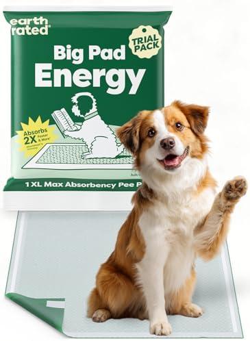 Earth Rated Puppy Pads, Max Absorbency Pee Pads for Dogs, Absorbs 2X Faster & 2X More, Leak Prevention, Potty Training, Fragrance-Free, Unscented, XL, 28” x 34”, 1 Count